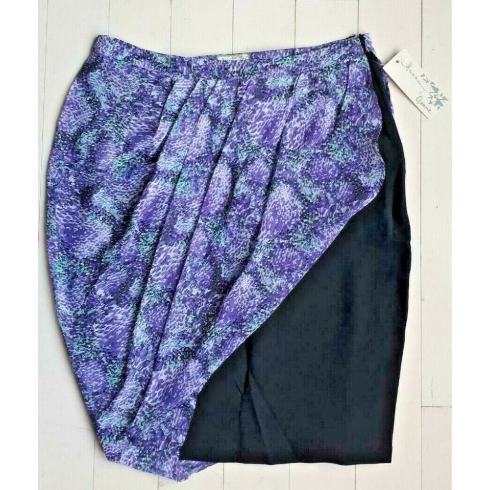 Hanna & Gracie Women's Wrap  Scarf Skirt Purple / Black ( M )